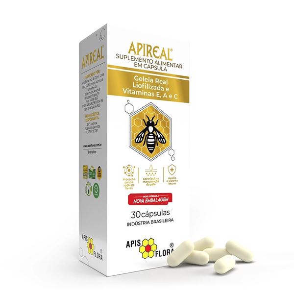 Apireal Geleia Real 30 Cápsulas Apis Flora
