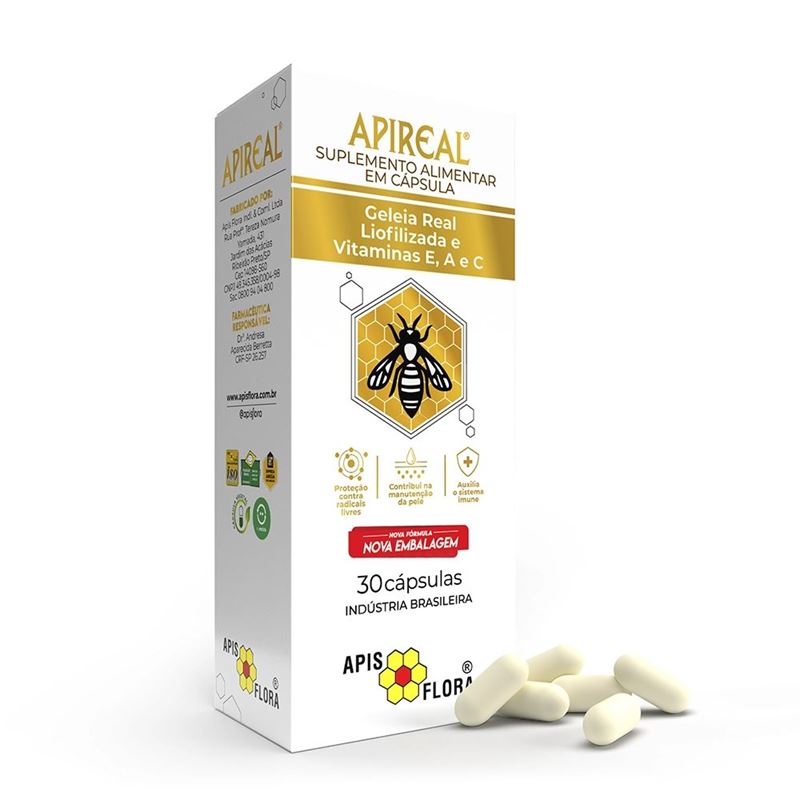 Apireal Geleia Real 30 Cápsulas Apis Flora